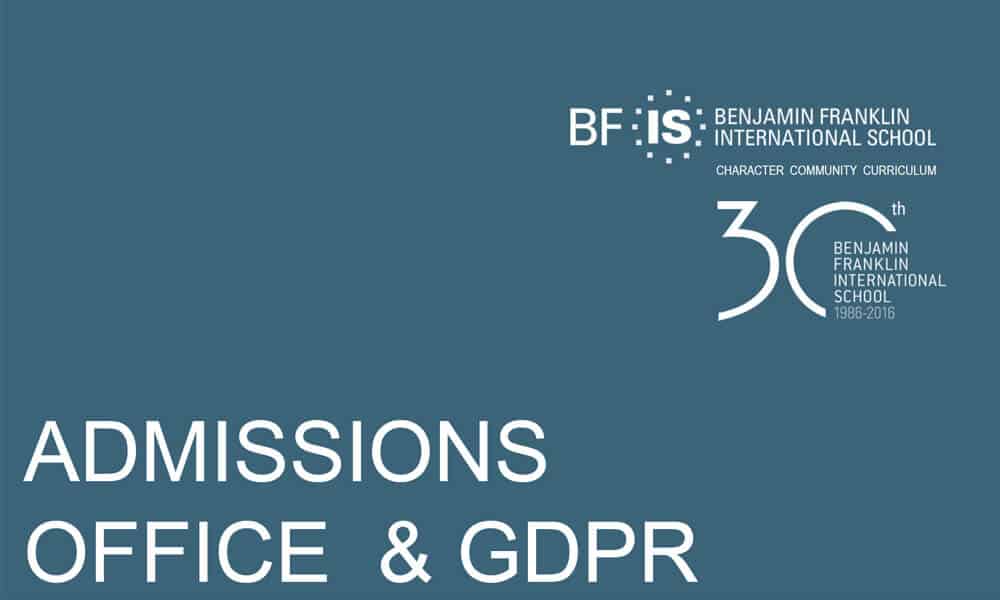 Admissions Office & GDPR