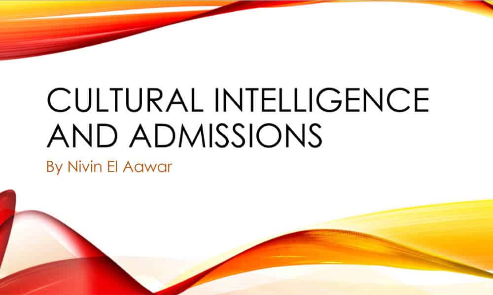 Cultural Intelligence and Admissions