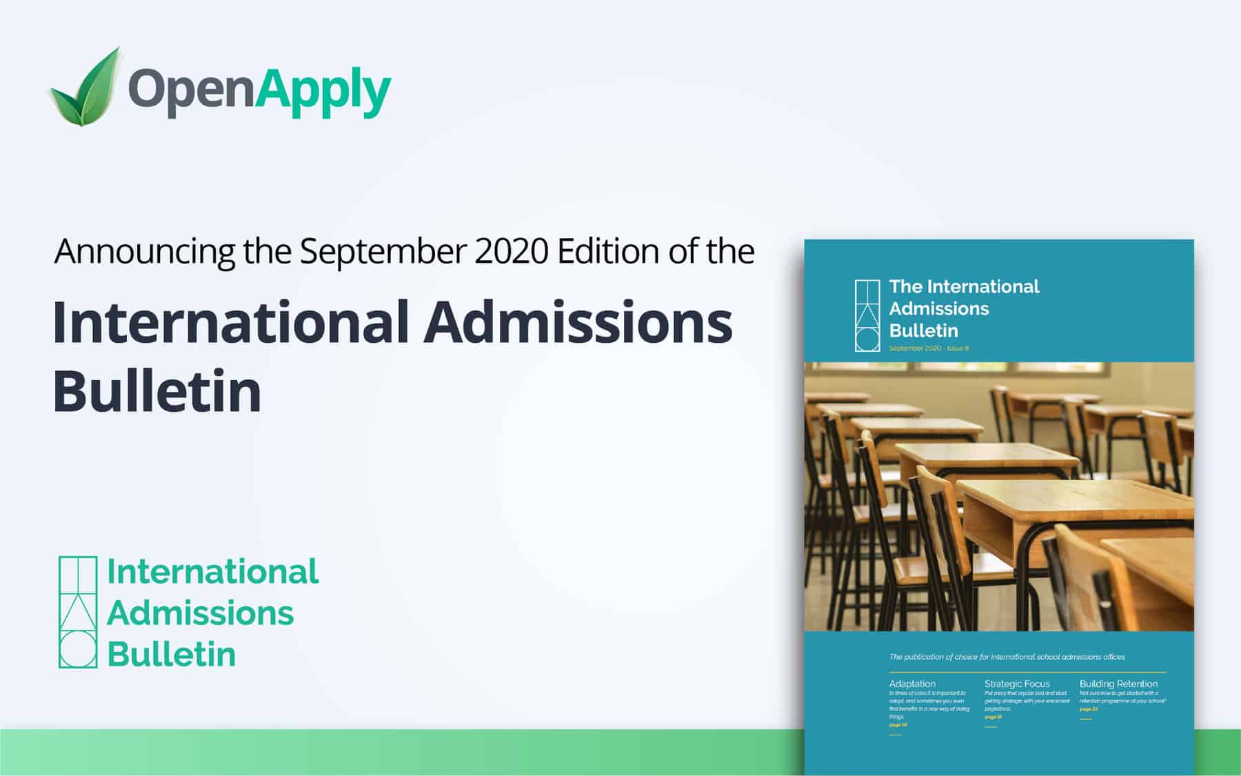 Introducing the September 2020 Edition of the International Admissions Bulletin