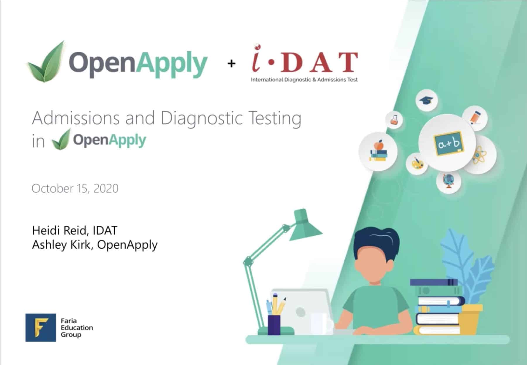 OpenApply & IDAT：招生与诊断测试